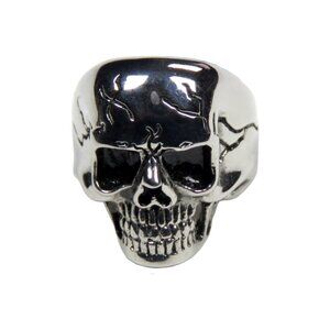 Inox Body Vibe Men's Stainless Steel Biker's Skull Ring